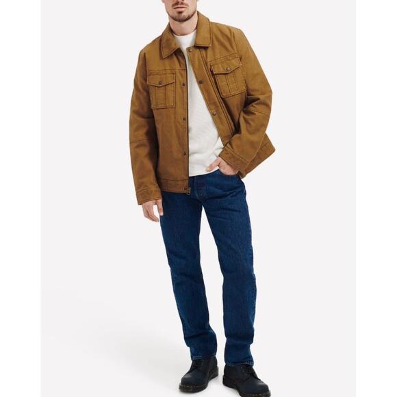 Large Levis  Mens Cotton Canvas Twill Jacket Top with Quilted Liner color TAN - Picture 6 of 6